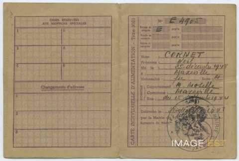 Carte individuelle d'alimentation (1948)