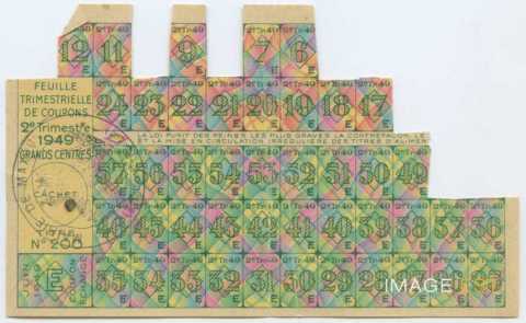 Feuille trimestrielle de coupons (1949)