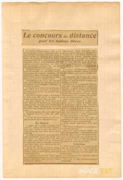 Le concours de distance pour les ballons libres