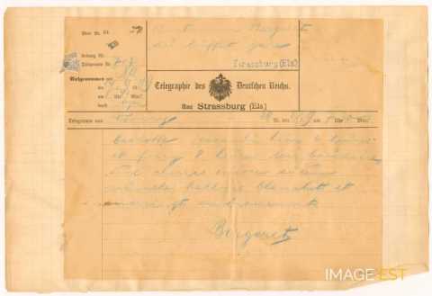 Télégramme du 24 septembre 1909 (Strasbourg)