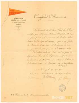 Certificat d'ascension (1910)
