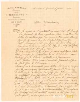 Lettre de Marie Marvingt (1910)