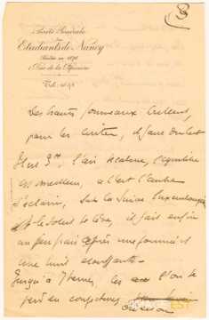 Lettre d'Antonin Bergeret (1910)