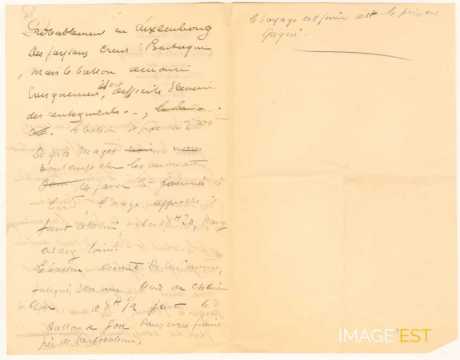 Lettre d'Antonin Bergeret (1910)