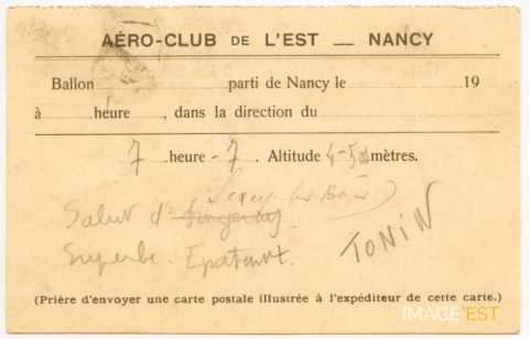 Carte de correspondance (1910)