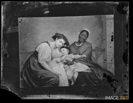 Le Baiser enfantin, d'après Eugène Feyen (1865)