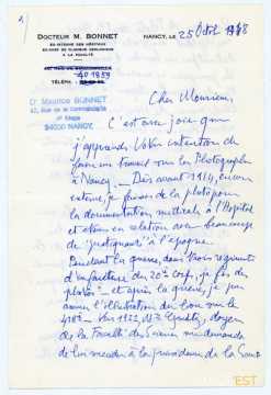 Lettre de Maurice Bonnet (1978)
