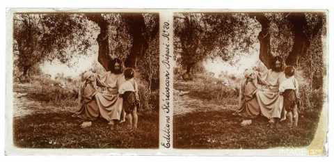Jésus-Christ et deux enfants