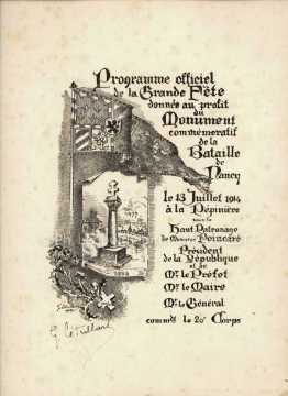 Programme d'une fête commémorative (Nancy)