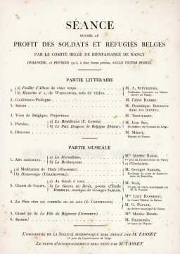 Programme d'un spectacle (Nancy)
