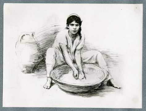Toëra, Tunisienne lavant