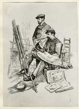 Victor Prouvé et Camille Martin dans l’atelier 