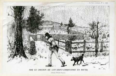Sur le chemin de Lay-Saint-Christophe en hiver