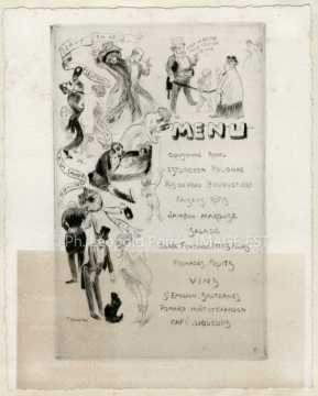 Menu d'une soirée (Paris ?)