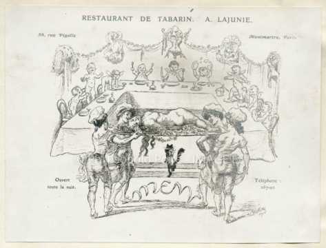 Menu du restaurant de Tabarin (Paris)