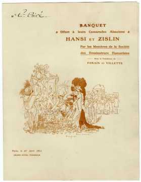 Menu d'un banquet (Paris)