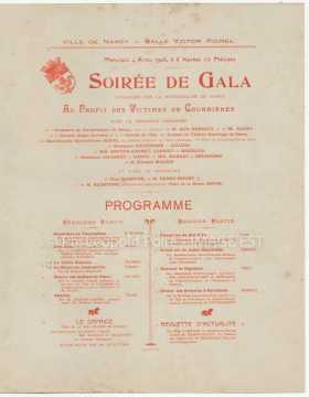Soirée de gala au profit des victimes de la catastrophe de Courrière (Nancy)