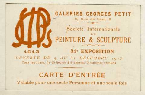 Carte d'entrée à une exposition (Paris)