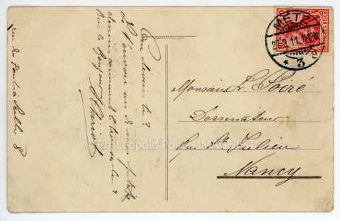 Carte postale d'Alfred Thiriot (Metz)