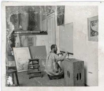 Louis Guingot dans son atelier (Nancy)