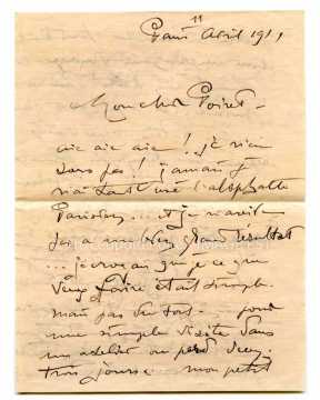 Lettre de Victor Prouvé (Paris)