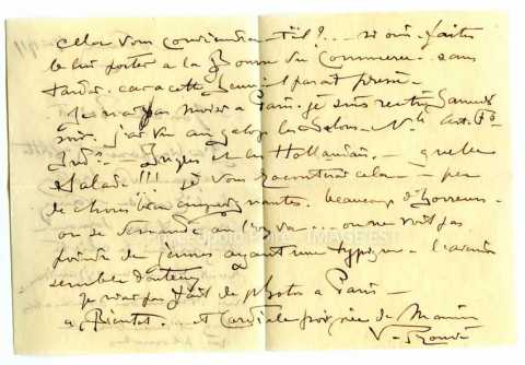 Lettre de Victor Prouvé (Nancy)