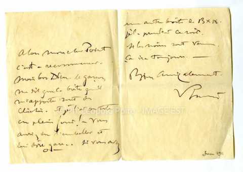 Lettre de Victor Prouvé (Nancy)