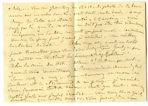 Lettre de Victor Prouvé (Chambéry)
