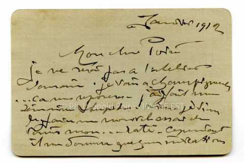 Lettre de Victor Prouvé (Nancy)