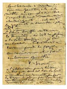 Lettre de Victor Prouvé (Carnac)