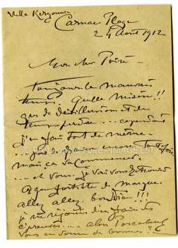 Lettre de Victor Prouvé (Carnac)