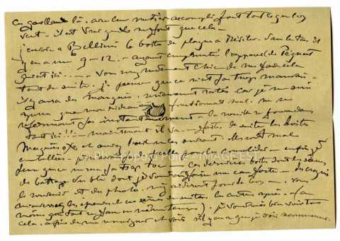 Lettre de Victor Prouvé (Carnac)