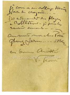 Lettre de Victor Prouvé (Carnac)