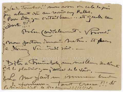 Lettre de Victor Prouvé (Carnac)
