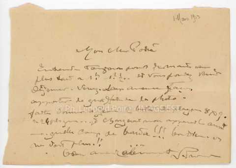 Correspondance entre Victor Prouvé et Léopold Poiré (Nancy)