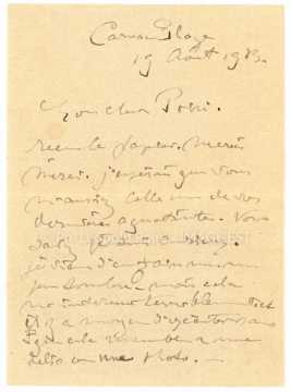 Correspondance entre Victor Prouvé et Léopold Poiré (Carnac)