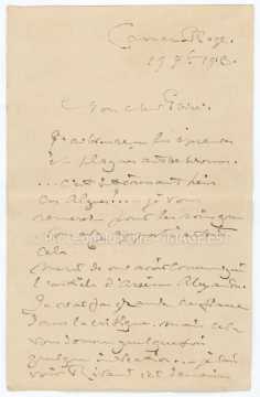 Correspondance entre Victor Prouvé et Léopold Poiré (Carnac)