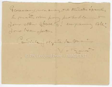 Correspondance entre Victor Prouvé et Léopold Poiré (Nancy)
