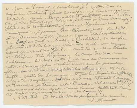 Lettre de Victor Prouvé (Nancy)