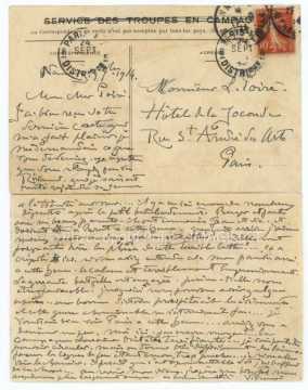 Carte-lettre de Victor Prouvé (Nancy)