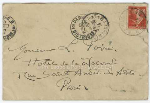 Enveloppe expédiée par Victor Prouvé (Nancy)