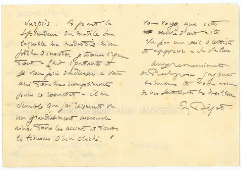 Correspondance entre Eugène Béjot et Léopold Poiré (Paris)