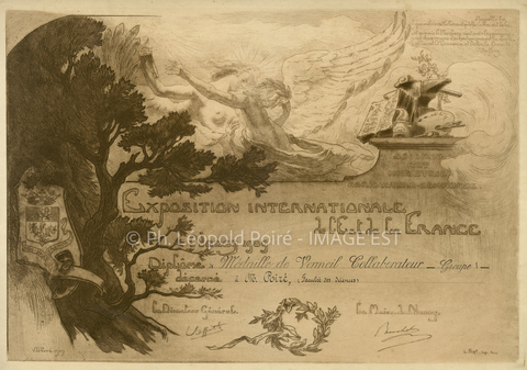 Diplôme de l'Exposition Internationale de l'Est de la France (Nancy)