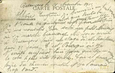 Correspondance militaire (21 novemnre 1915)