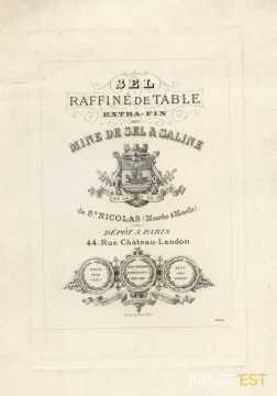 Étiquette d'emballage de sel  (Varangéville)