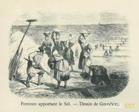 Femmes apportant le sel