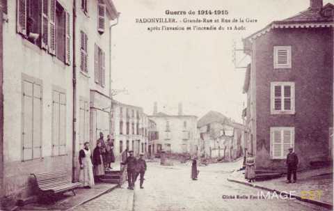 Grande rue et rue de la Gare (Badonviller)