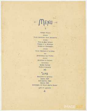 Menu d'un banquet (Nancy)