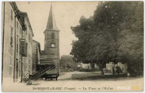 Place et église (Dombrot-le-Sec)