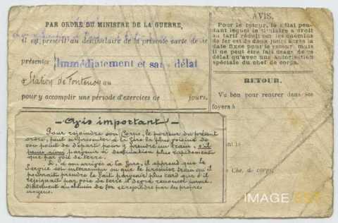 Ordre d'appel sous les drapeaux (Toul)